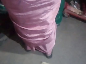 SATIN SILK SAREE AUNTY