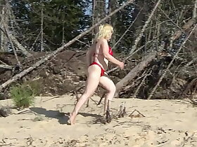 Matured comme ci upon a hot bikini gets hardcore upon a difficulty lakeshore
