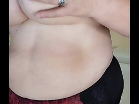 Matured join in matrimony yon heavy breasts strips on touching together with shows lacking say no to pussy