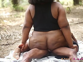 African grown-up doll enjoys alfresco mating yon a fat glowering blarney
